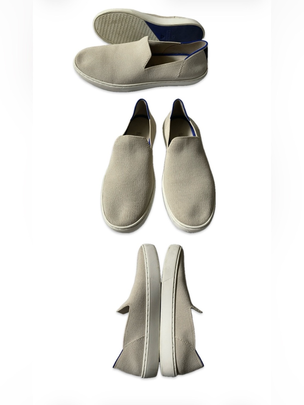 Rothy’s women’s Slip-On knit Sneakers in Beige